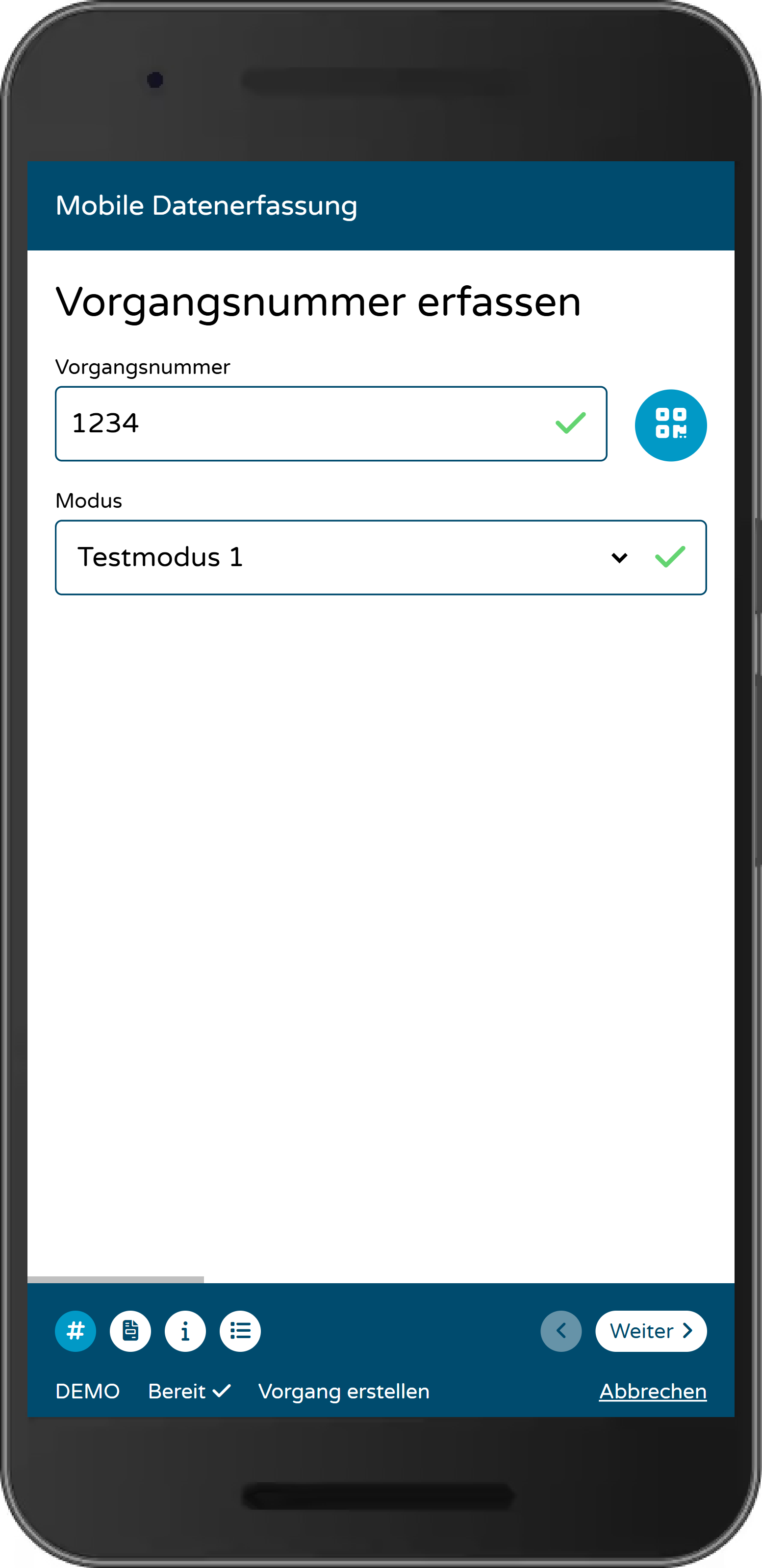 PWA Report Uploader auf einem Telefon